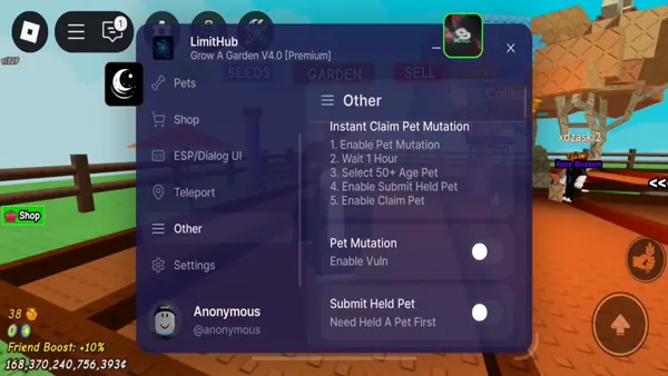 LimitHub Script Grow a Garden