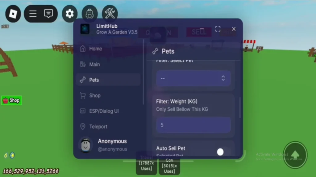 LimitHub Script Grow a Garden Pets